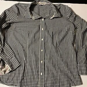 Source Unknown Black and White Gingham Button Down Shirt